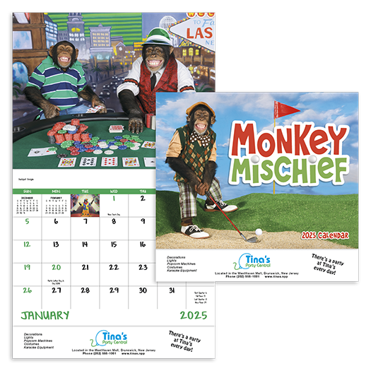 Custom Imprinted Calendar - Monkey Mischief #7233