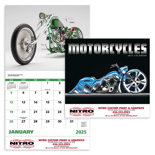 Custom Imprinted Calendar - Motorcycles #7256