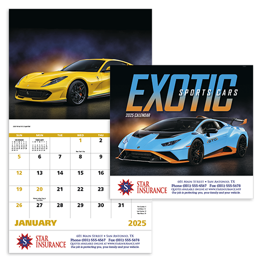 Custom Imprinted Calendar - Exotic Sports Cars #7281