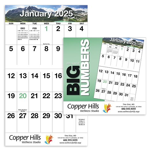 Custom Imprinted Calendar - Big Numbers #841