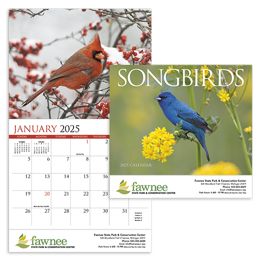 Custom Imprinted Calendar - Songbirds #875